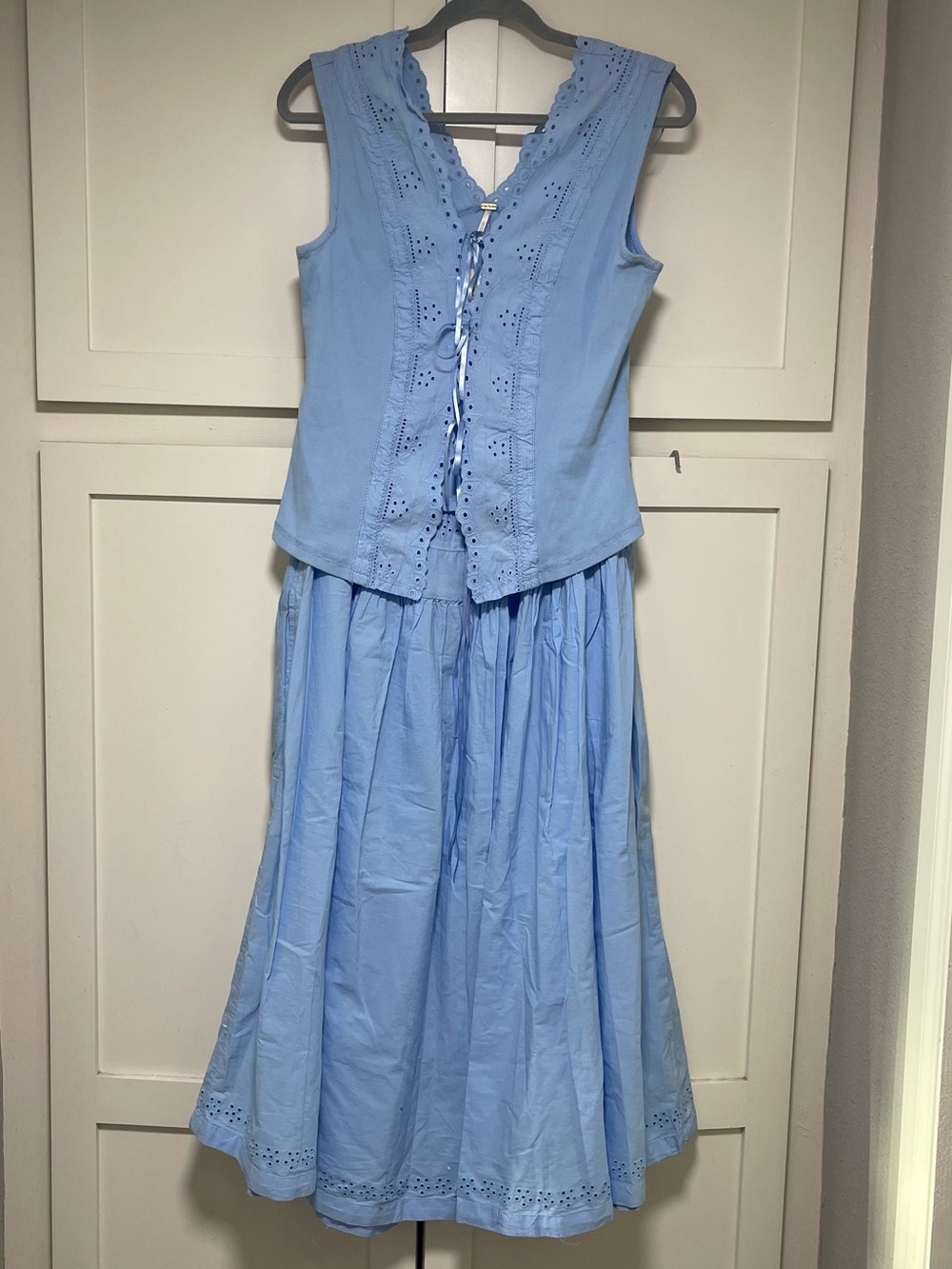 Free People Gesibelle Set Blue sz L NWT - Picture 5 of 6